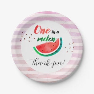 One in a Melon Birthday Paper Plate