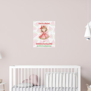 One in a Melon Birthday Poster   Watermelon Fairy 
