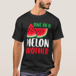 One In A Melon Brother Funny Watermelon Family Mat T-Shirt