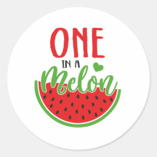 One in a melon classic round sticker