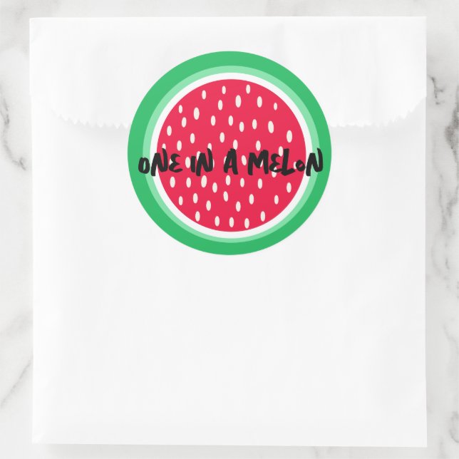 One in A Melon Classic Round Sticker (Bag)