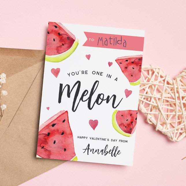 One In A Melon Classroom Valentine's Day Card (Creator Uploaded)