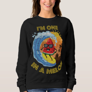 One In A Melon Cute Fun Summer Watermelon Fruit Lo Sweatshirt