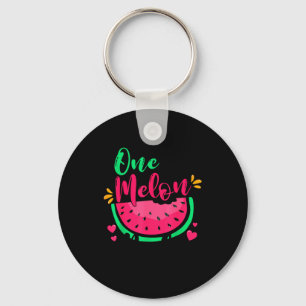 One In A Melon Dada Summer Birthday Party Matching Keychain