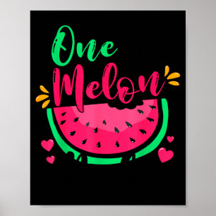 One In A Melon Dada Summer Birthday Party Matching Poster