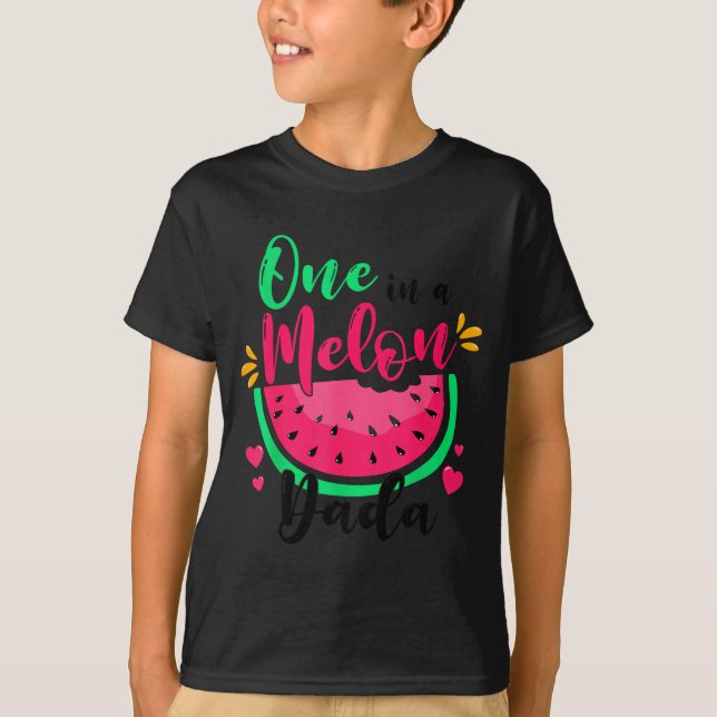 One In A Melon Dada Summer Birthday Party Matching T-Shirt (Front)
