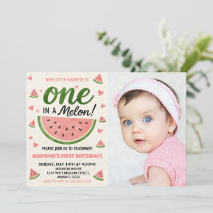 One in a Melon First Birthday Invitation