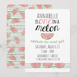 One in a Melon, First Birthday Invitation