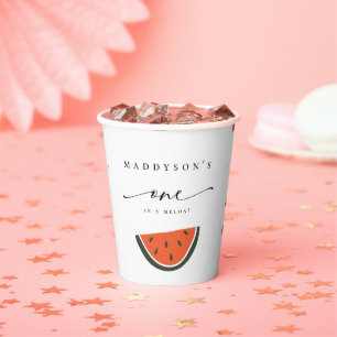 One In A Melon First Birthday Party  Paper Cups