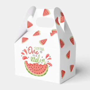 One in a Melon First Birthday Watermelon Favor Box