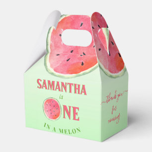 One In A Melon First Birthday Watermelon Favor Box