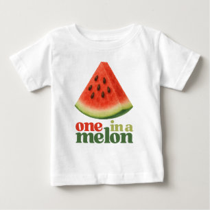 One in a Melon First Birthday Watermelon One Year  Baby T-Shirt
