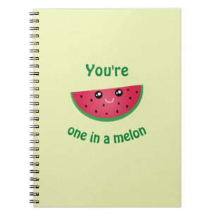 One In A Melon Funny Cute Kawaii Watermelon Notebook