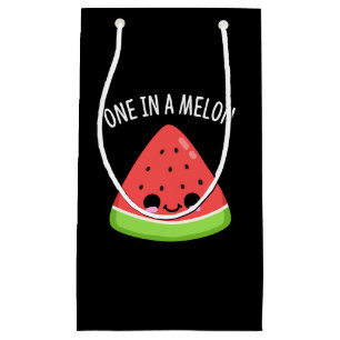One In A Melon Funny Watermelon Pun Dark BG Small Gift Bag