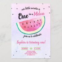 One in a Melon Girl 1st Birthday Watermelon Summer