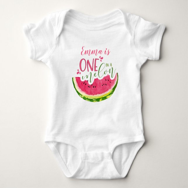 One in a Melon Girl Watermelon Bodysuit (Front)
