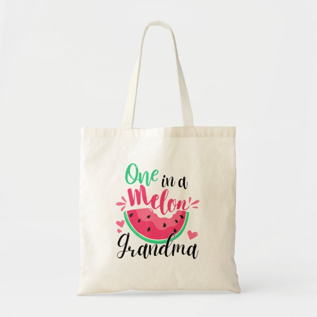 One In A Melon Grandma Summer Birthday Party Match Tote Bag (Front)
