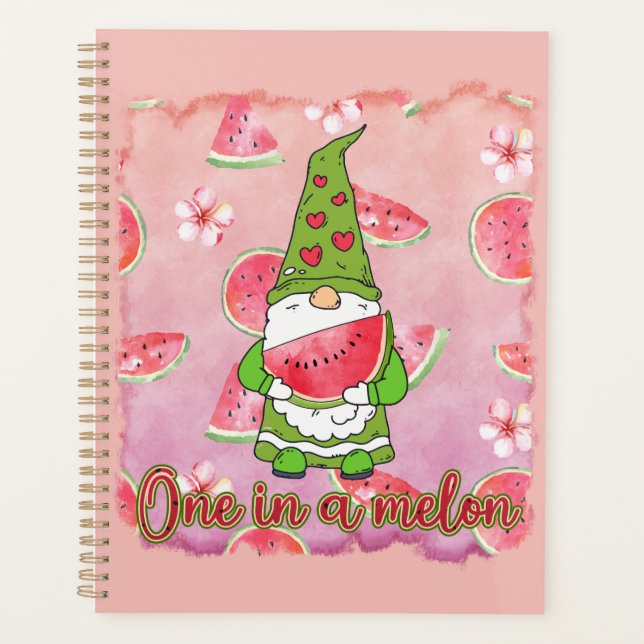 One in a Melon | Green Gnome & Watermelon Planner (Front)