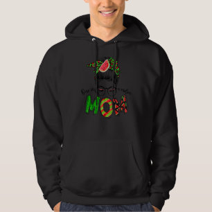 One In A Melon Mom Messy Bun Watermelon Summer Hoodie