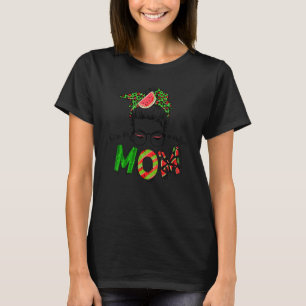 One In A Melon Mom Messy Bun Watermelon  Summer T-Shirt
