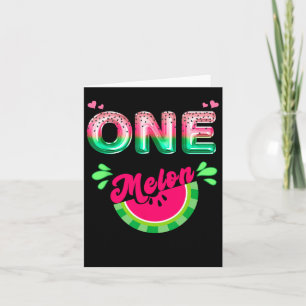 One In A Melon Mom Outfit Birthday Matching Group Card