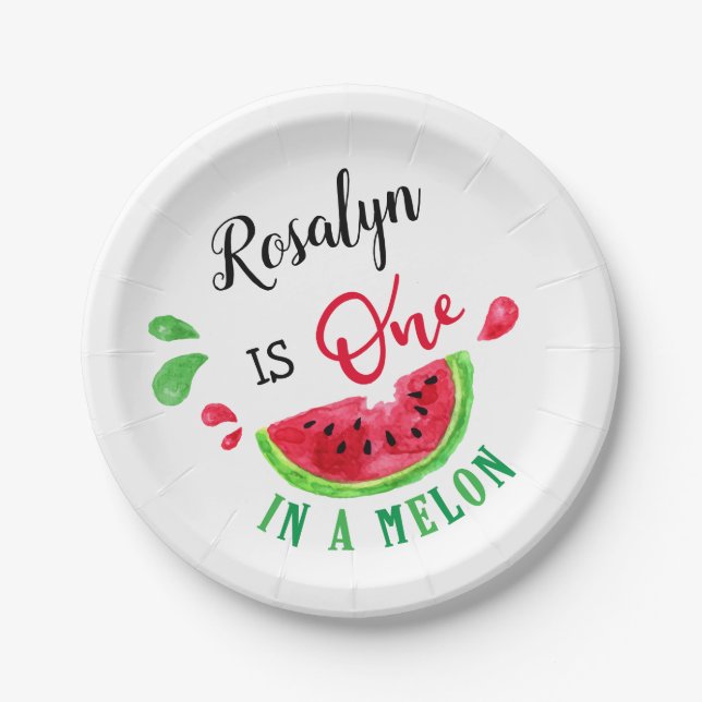 One in a melon paper plate (Front)