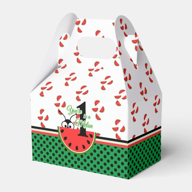 One in a Melon Picnic Ant with Watermelon Favor Box (Front Side)