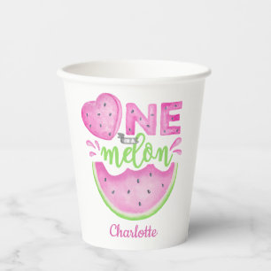 One In A Melon Pink Watermelon Paper Cups