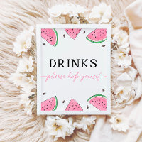 One In A Melon Sign Watermelon Drinks Sign