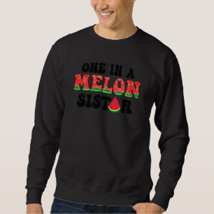 One In A Melon Sister First Birthday Watermelon Cu Sweatshirt