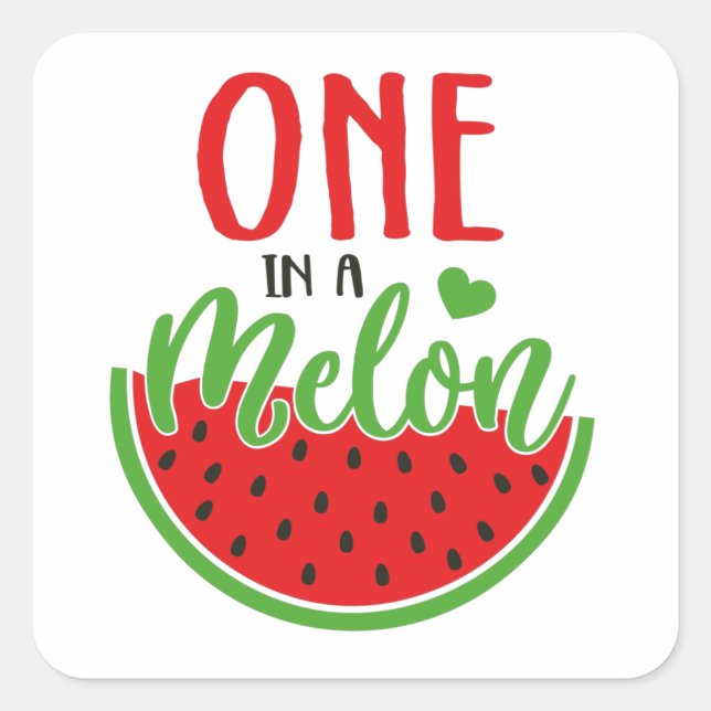 One in a melon square sticker (Front)