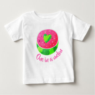 One in a Melon Sweet Summer Watermelon Baby T-Shirt