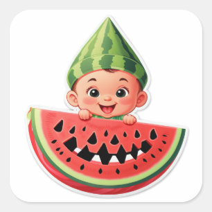 One in a Melon – Sweetest 1st Birthday Surprise Square Sticker