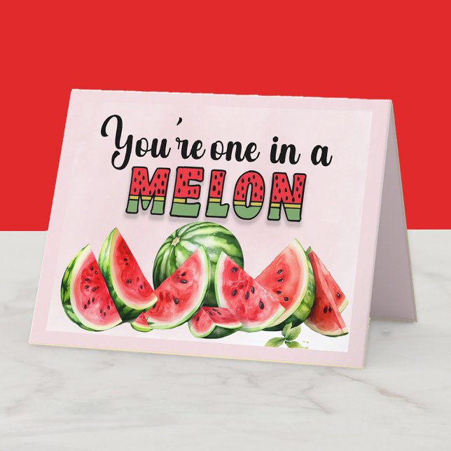 One in a Melon Teacher Appreciation Thank You Card (You're one in a melon teacher, coach, friend appreciation card)