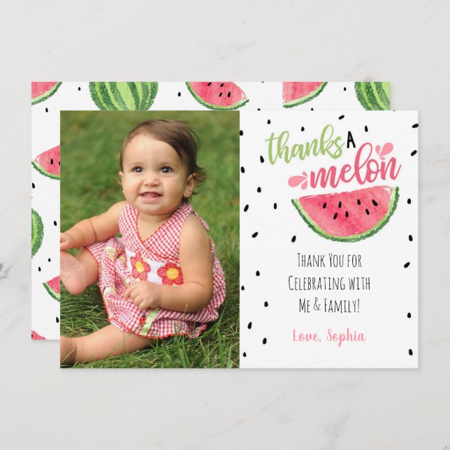 One in a Melon Thank You Card (Front/Back)