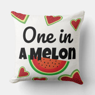 One in a Melon Throw Pillow: Sweet Summer Vibes Pillow