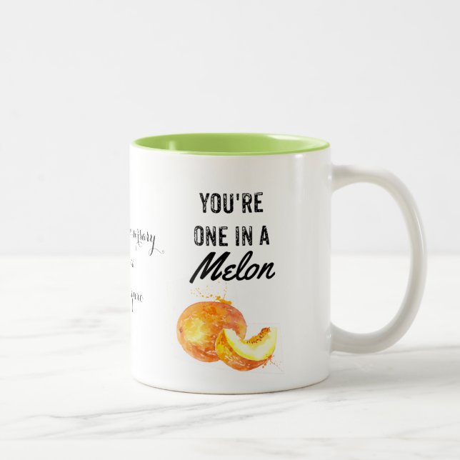 one in a melon, valentine, anniversary, Mom mug, Two-Tone Coffee Mug (Right)