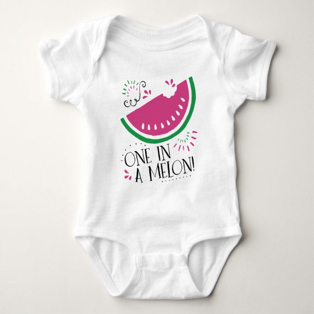 One in a Melon Watermelon Baby Bodysuit (Front)