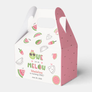 One in a Melon Watermelon Baby Girl First Birthday Favor Box