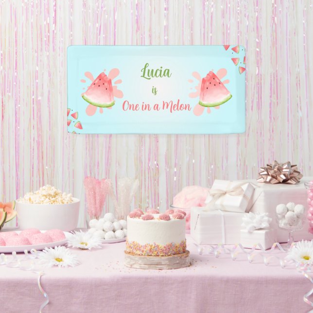 One in a Melon Watermelon Birthday Banner (Party)