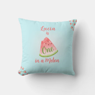 One in a Melon Watermelon Birthday Favour Gift Throw Pillow