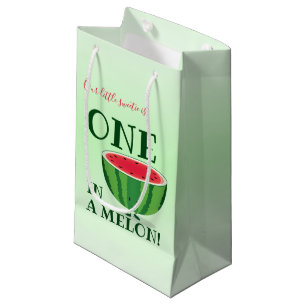 One in a Melon Watermelon First Birthday Cartoon Small Gift Bag