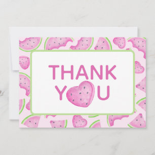 One in a Melon Watermelon Heart Thank You Card