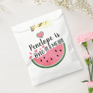 One In A Melon Watermelon Personalized Birthday Favour Bag
