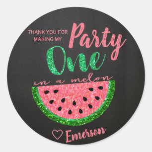 One in a melon, Watermelon Sticker Label Thank You