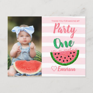 One in a melon, watermelon Thank You, picture You Card