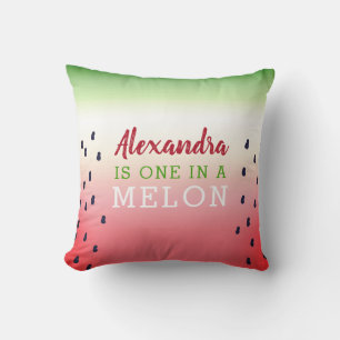One in a Melon Watermelon Throw Pillow