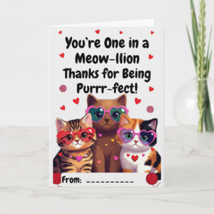 One in a Meow-llion Purr-fect Teacher Card