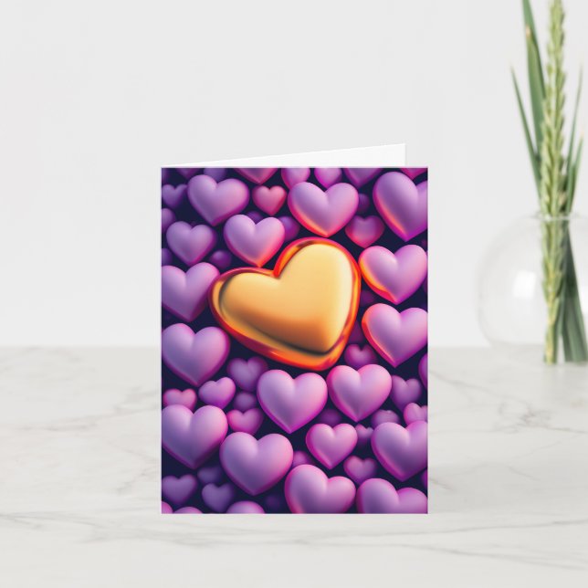 One in a Million Heart (Blank)Folded Note Card (Front)
