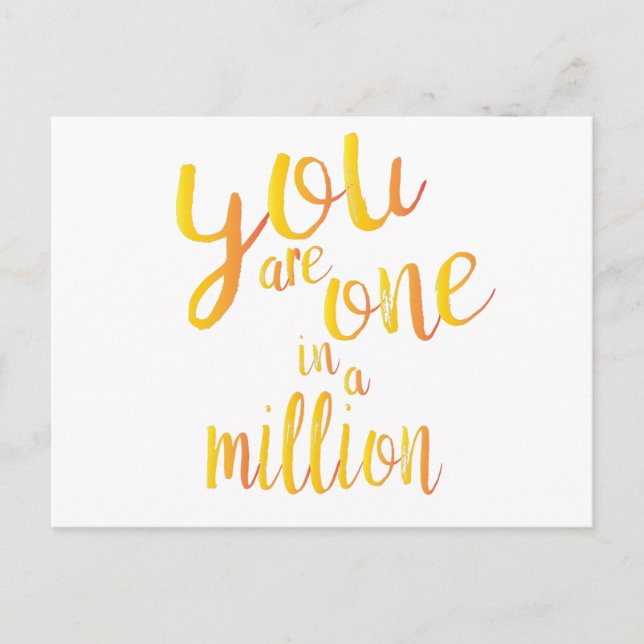 One In a Million Postcard (Front)